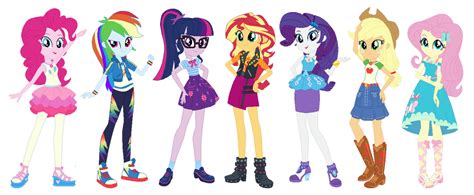 EQG's The Mane 7 (New Outfits) by AmethystMajesty25 on DeviantArt