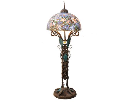 Meyda Tiffany Magnolia Nouveau Floral 73" Tall Brass Floor Lamp | MY49874