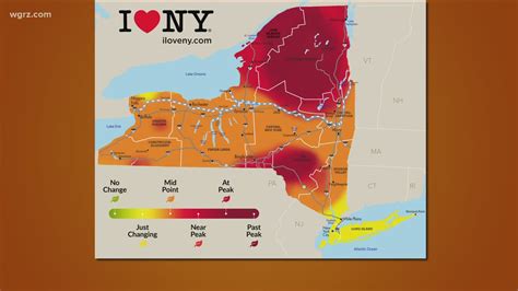 New York State Fall Foliage Map Showing We're Nearing Peak Season ...