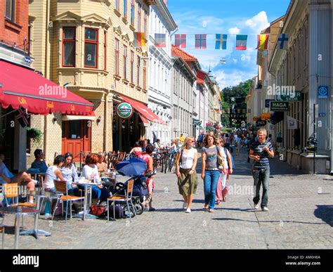 The street Haga Nygata in the charming Haga district in Gothenburg ...