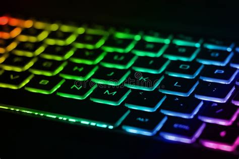 Backlight of the Keyboard in Different Colors Stock Photo - Image of ...