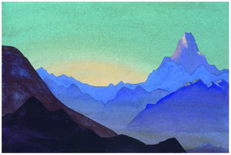 Himalayas. Sunrise., 1937 - Nicholas Roerich - WikiArt.org