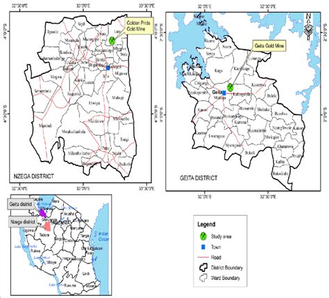 Location map of golden pride gold mine and Geita gold mine. | Download ...