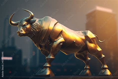 The golden bull. The iconic coming of the bull market. Created with ...