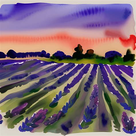 Lavender Field at Sunrise · Creative Fabrica