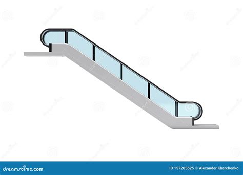 Modern Escalator or Electric Stairs. 3d Rendering Stock Illustration - Illustration of ...