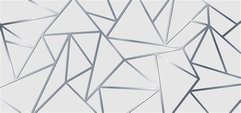 Abstract silver metallic join lines on white background. Geometric triangle gradient shape ...