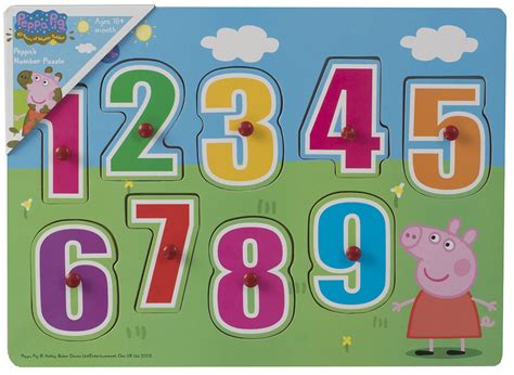 Peppa Pig NUMBER PUZZLE Baby/Toddler Jigsaw Shapes Education Counting | eBay