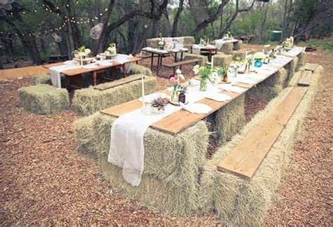 Rustic Weddings with Hay Bales - COWGIRL Magazine | Backyard wedding decorations, Outdoor ...