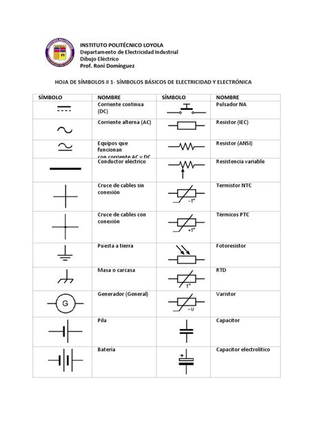 Símbolos Básicos de Electricidad y Electrónica | PDF | Corriente ...