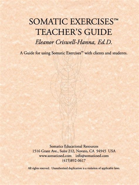 Somatic Exercises Teacher's Guide by Eleanor Criswell-Hanna | PDF | Compact Disc | Cognitive Science