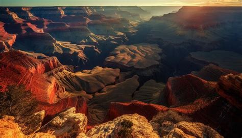 Premium AI Image | A sunset view of the grand canyon