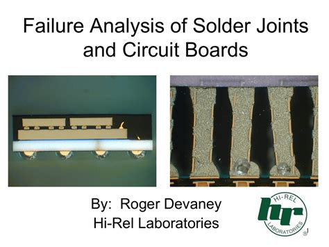 Solder Joint & Interconnect Technology and Failure Analysis