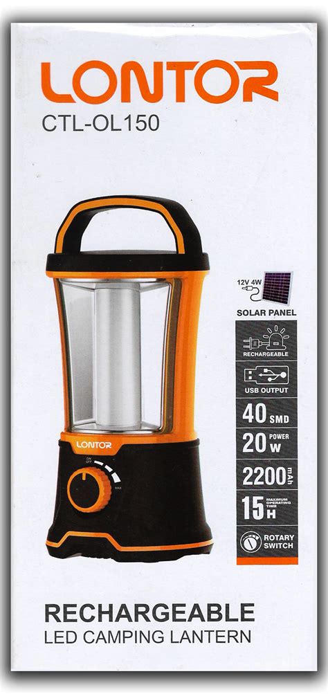 LONTOR Rechargeable Camping Lantern – CTL-OL150 – Synchro Elson Stores