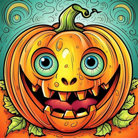 Premium Photo | Pumpkin Halloween character h hand drawing Sketch illustrations
