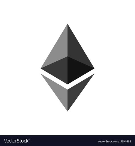 Ethereum coin symbol logo Royalty Free Vector Image