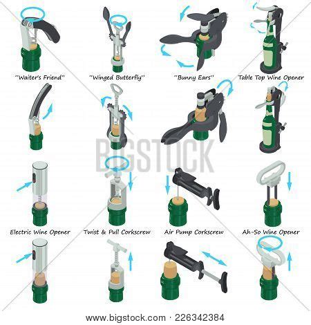 Corkscrew Types Icons Vector & Photo (Free Trial) | Bigstock