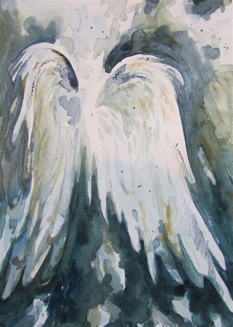 Original Watercolor "Angel Wings" | Watercolor angel, Angel art, Painting