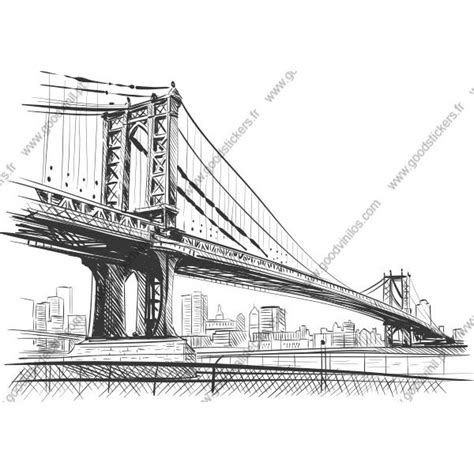 Fotomural ilustración puente de Brooklyn - Murales ciudades