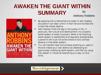 Anthony Robbins - Awaken the Giant Within - Summary by SuperMaverick