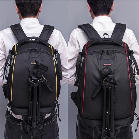 Roadfisher Waterproof DSLR SLR Camera Backpack 14'' Laptop Bag Insert Case Tripod Holder ...