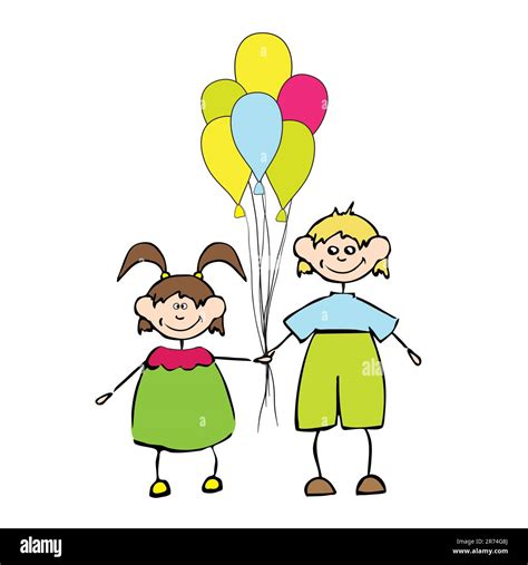 happy kids playing. vector illustration Stock Vector Image & Art - Alamy