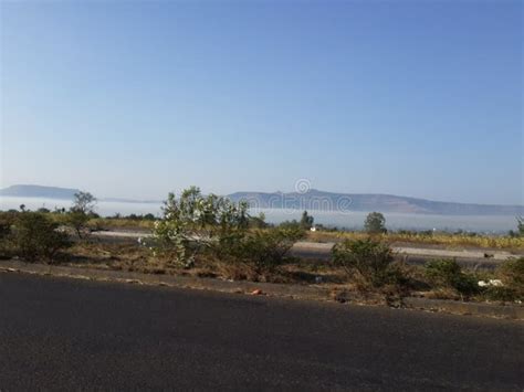 Road Side View of Trees and Hills Mountains Stock Photo - Image of ...