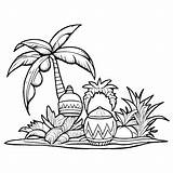 Hawaiian Luau Coloring Page · Creative Fabrica sketch template
