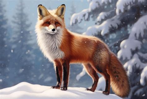 Premium AI Image | A fox standing on snow