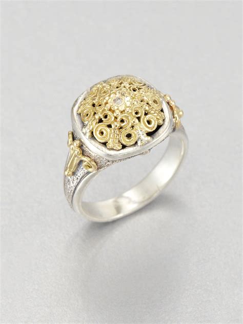 Lyst - Konstantino Diamond 18k Gold Sterling Silver Ring in Metallic