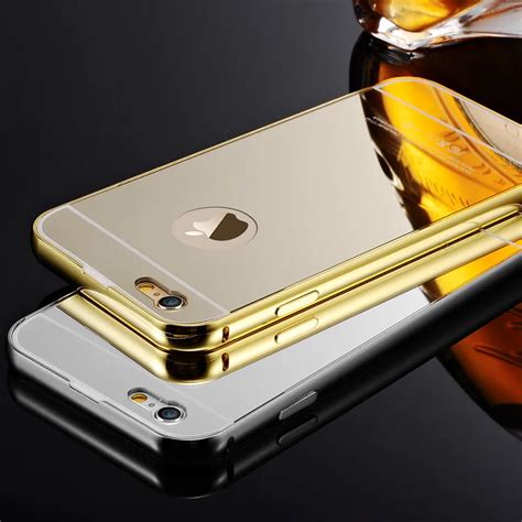 Luxury Gold Mirror Aluminum Case For iPhone 4 4S Coque Slim Metal Frame ...