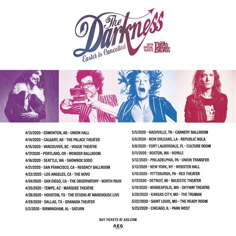 The Darkness Announce North American 'Easter Is Cancelled' Tour Dates for 2020! - The Darkness