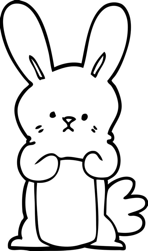 line drawing cartoon bunny rabbit 12168785 Vector Art at Vecteezy