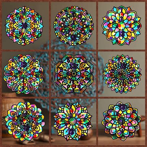 Colorful Stained Glass sun-catcher, Stained Glass panel, Stained Glass ...