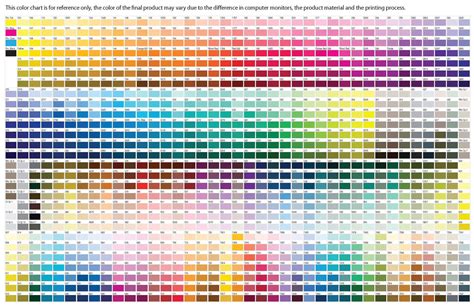 Printable Cmyk Color Chart