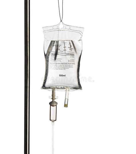 Intravenous Drip Bag on Pole with IV Lines