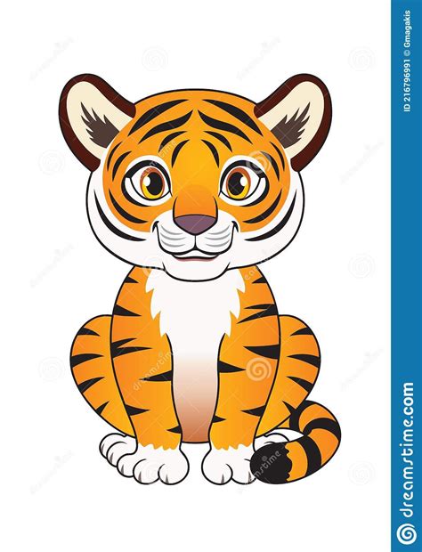 Cute Baby Cartoon Tiger