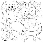 Baby Sea Otter Coloring Page