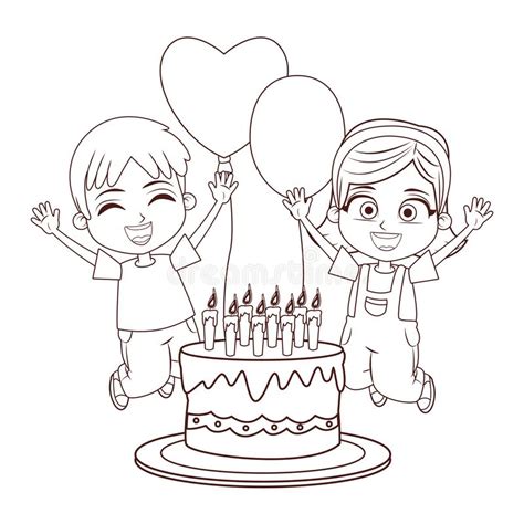 Kids birthday party stock vector. Illustration of cake - 145467594