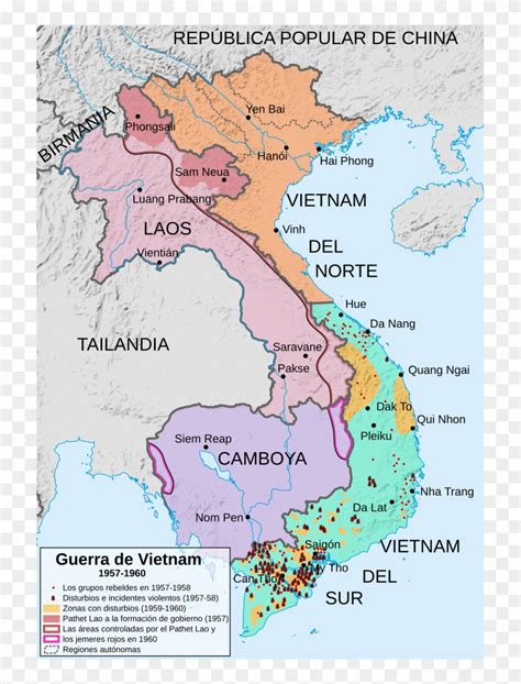 Vietnam War 1957 To 1960 Map Es - 1959 Vietnam War Map, HD Png Download - 721x1024(#4580875 ...