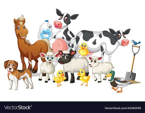 Farm animals on white background Royalty Free Vector Image