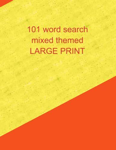 an orange and yellow striped background with the words, 101 word search mixed themed large print