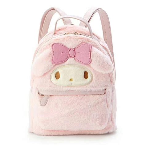 2020 Kawaii Backpack Kuromi Anime Backpack Pink Plush Japanese Backpack ...