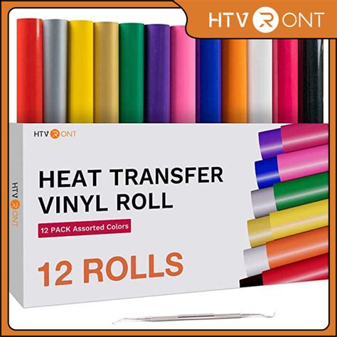 [12in*5FT] HTVRONT 12 Rolls Heat Transfer Vinyl 30cm x 1.5m Set PU HTV ...