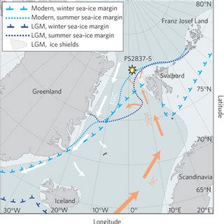 Map showing the PS2837-5 core site in northern Fram Strait, major ocean... | Download Scientific ...