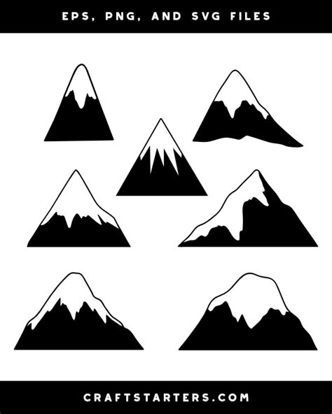 Snow Covered Mountain Silhouette Clip Art