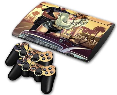 Action Games Custom Skin For Sony PS3 Slim4000 Console Protective Cover + 2 Controller Sticker ...