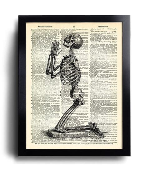 Praying Anatomical Skeleton Art Print Vintage Skeleton | Etsy