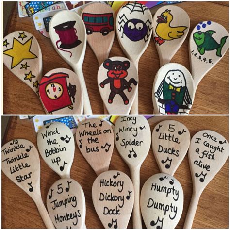 Nursery Rhyme Spoons #eyfs #nurseryrhymes #homemade | Nursery rhymes activities, Nursery ...