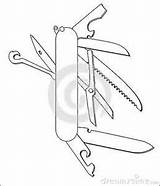 Swiss Army Knife Coloring Page Sketch Template Pocket  sketch template